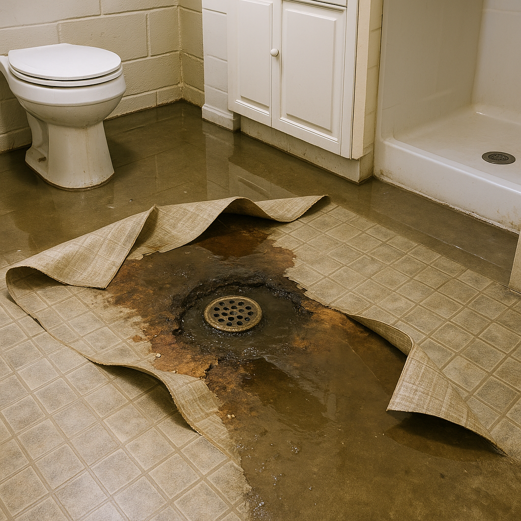 sewer and drain backup bathroom
