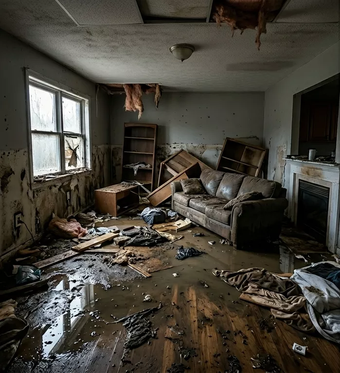 Before water damage restoration in Utah home